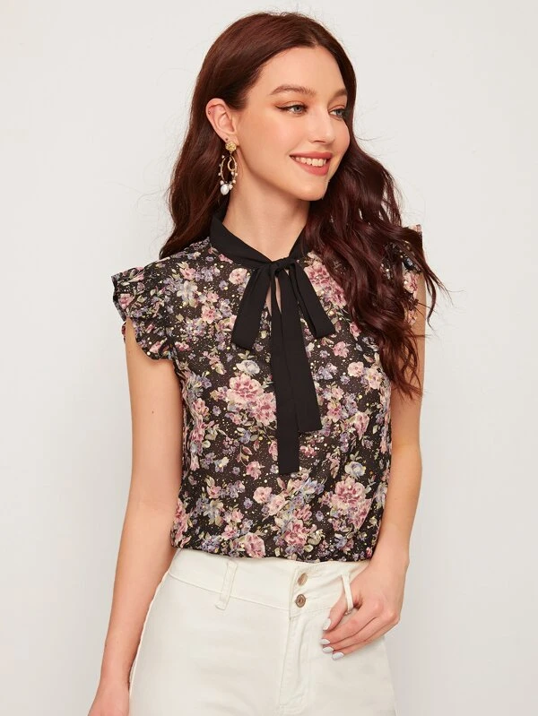 printed chiffon blouse