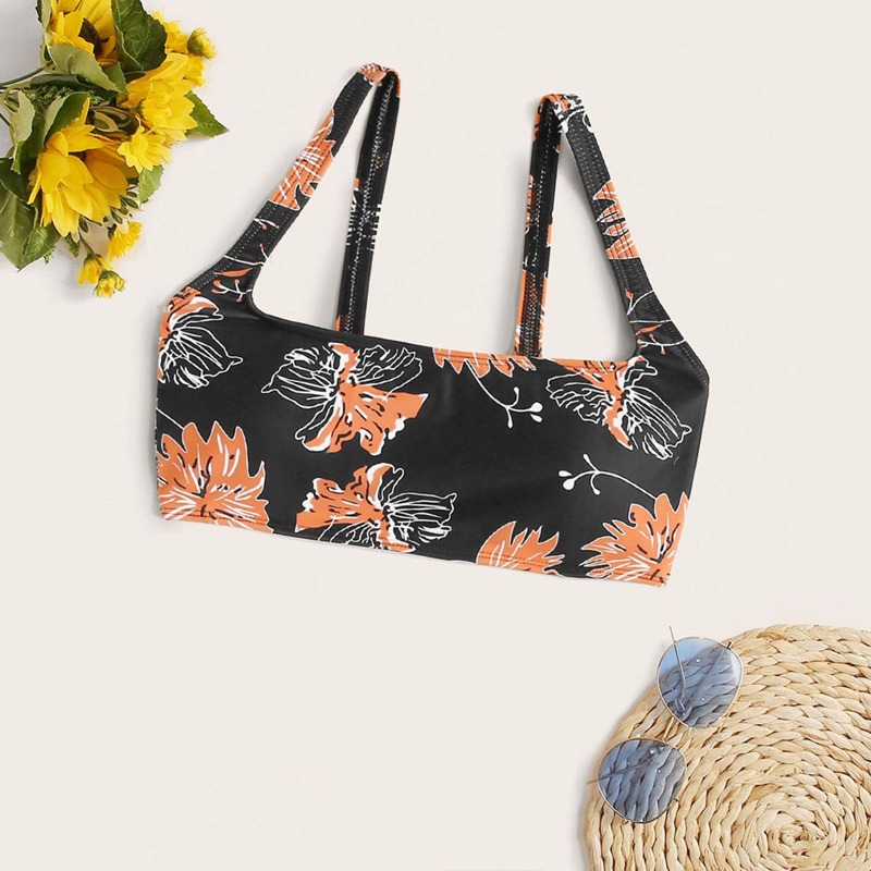 

Floral Print Bikini Top, Multicolor