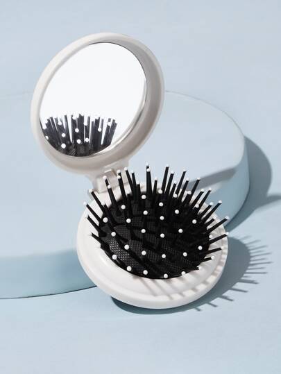 1pc Portable Cartoon & Letter Graphic Comb With Mirror
