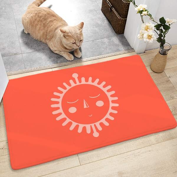 

Sun Print Floor Mat, Red
