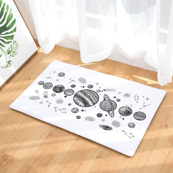 

Коврик с принтом растения, Чёрнобелые