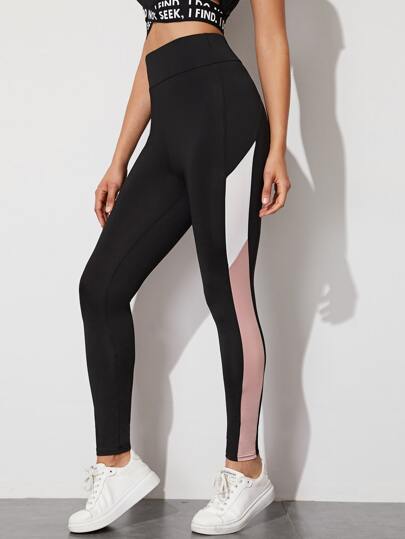 Colorblock Striped High-Rise Leggings