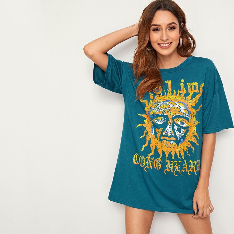 

Abstract Sun Print Tee, Blue
