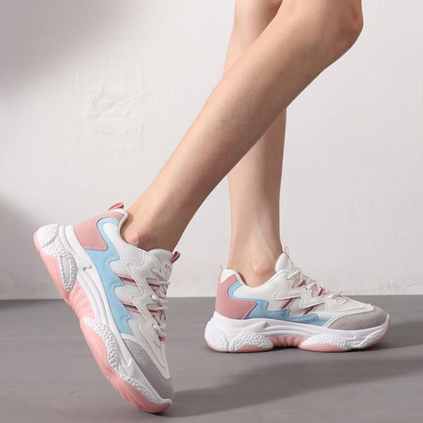 

Lace-up Front Colorblock Sneakers, Multicolor