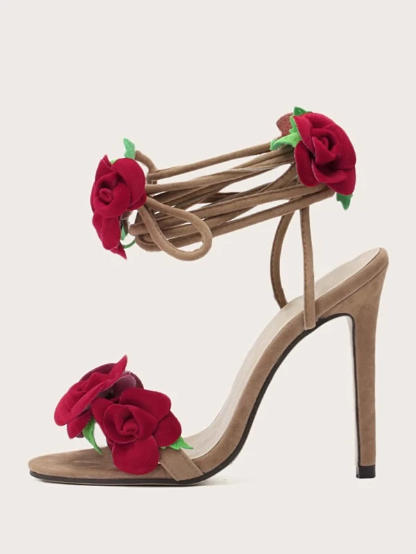 3d flower heels