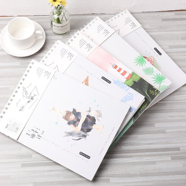 

1pc Random Cartoon Figure Print Spiral Notebook