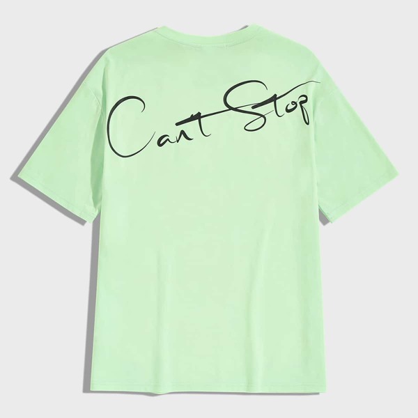 

Men Slogan Graphic Top, Green pastel
