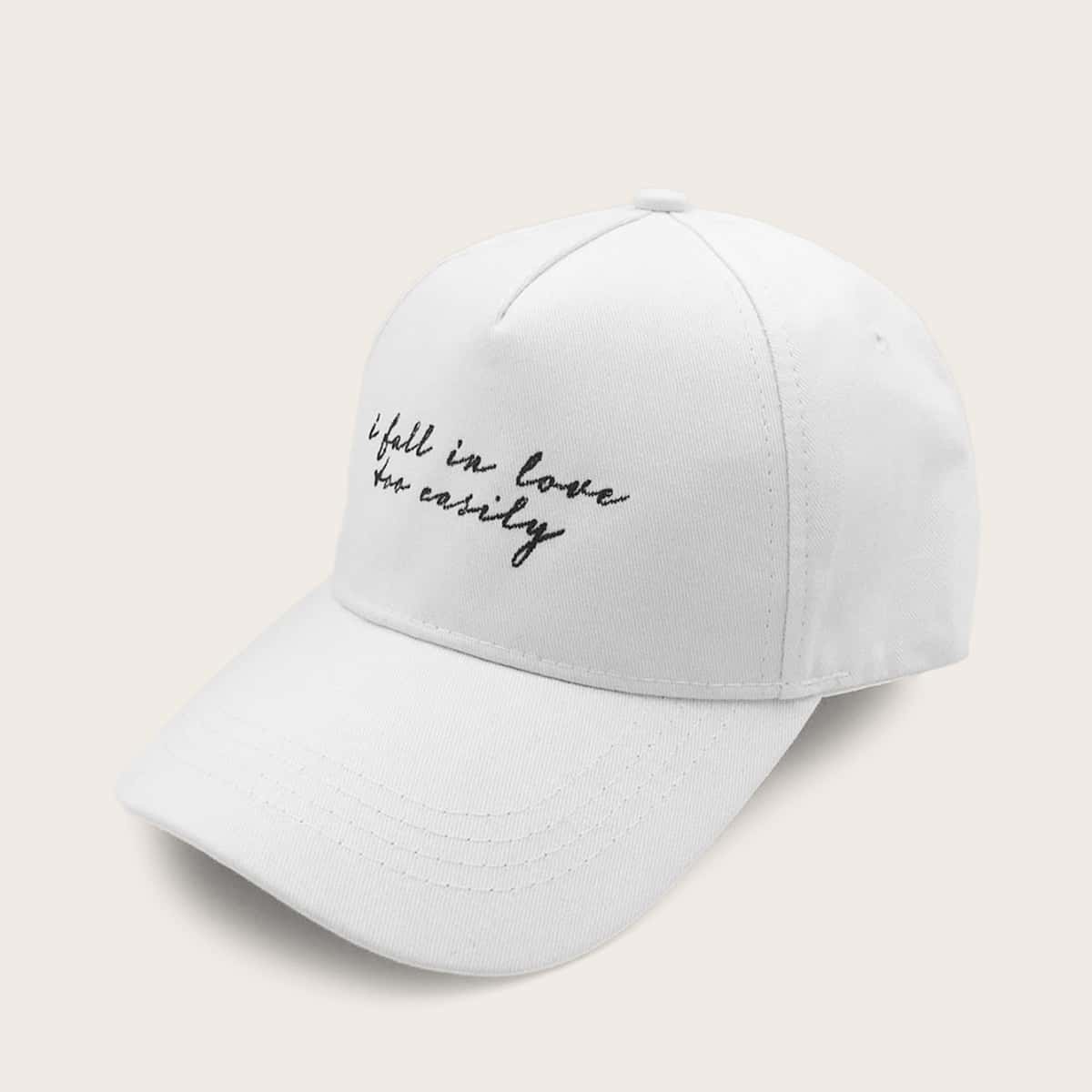 

Slogan Graphic Baseball Cap, White