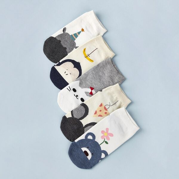 

5pairs Cartoon Graphic Ankle Socks