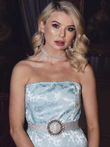 Wide Rhinestone Choker