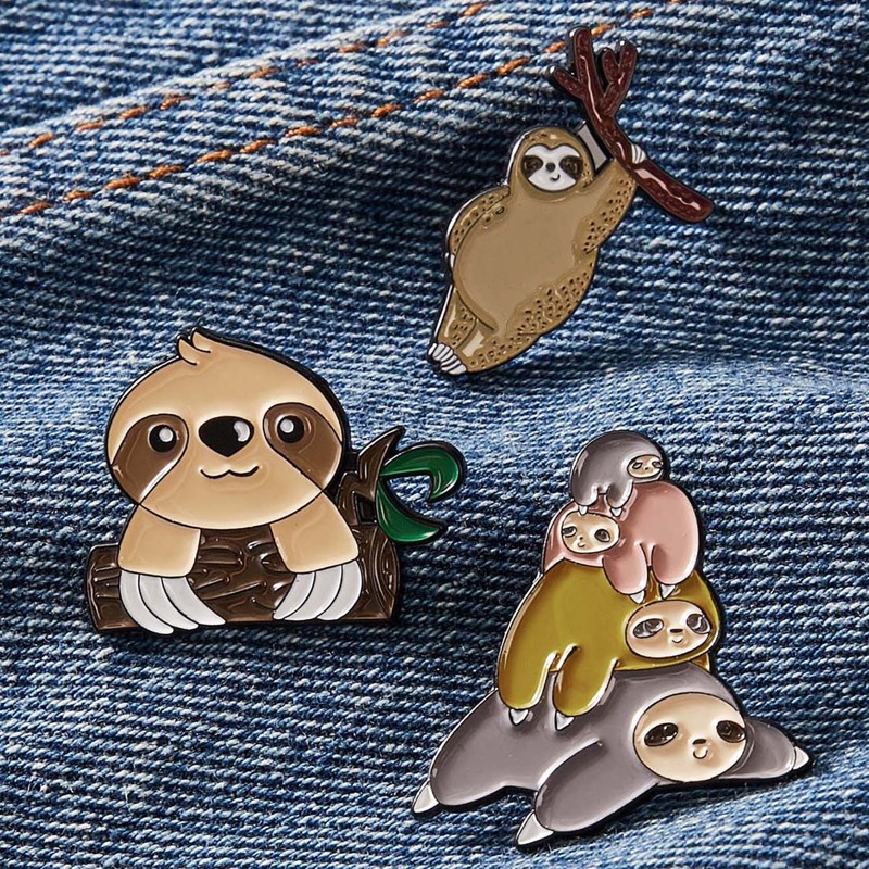 

3pcs Cartoon Animal Design Brooch, Multicolor