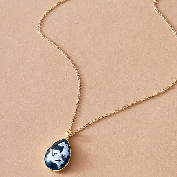 

Ожерелье с подвеской и узором "облако" 1шт, Многоцветный