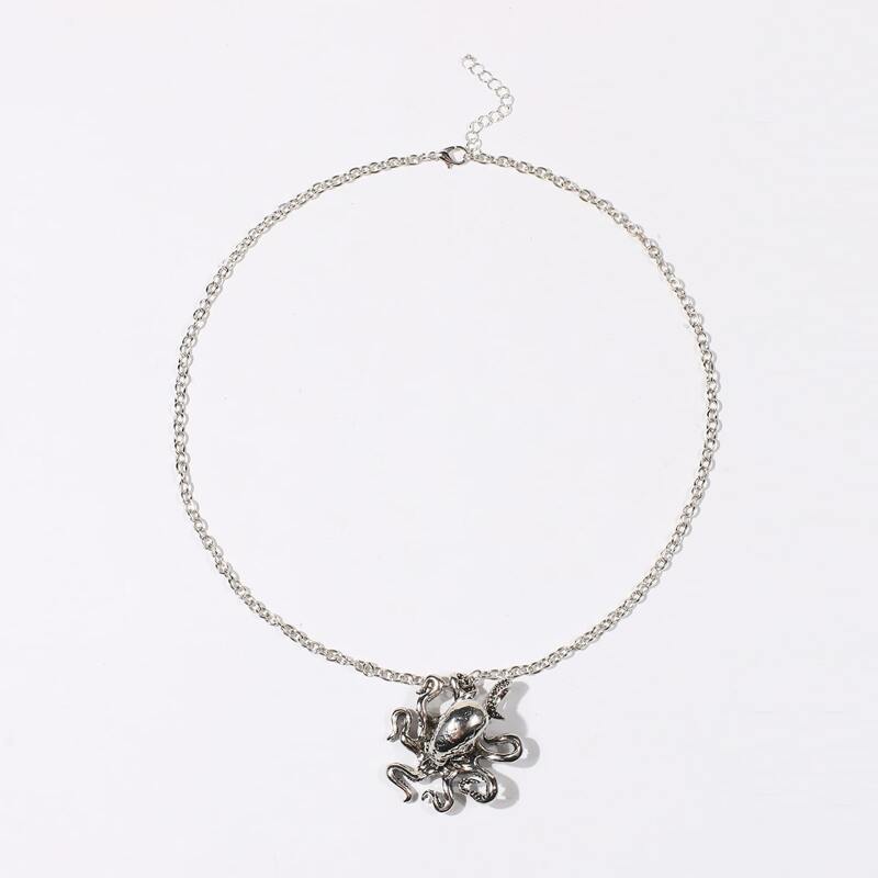 

1pc Octopus Chain Necklace, Silver