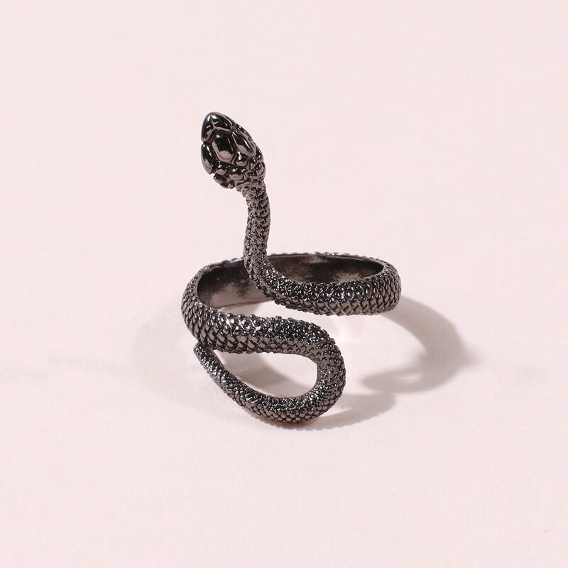 

1pc Snake Design Ring, Black