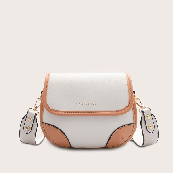 

Two Tone Saddle Bag, White