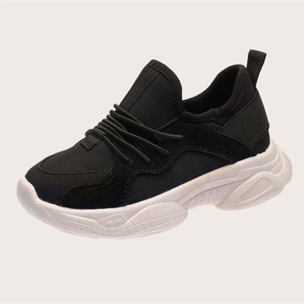 

Girls Minimalist Lace-up Front Sneakers, Black