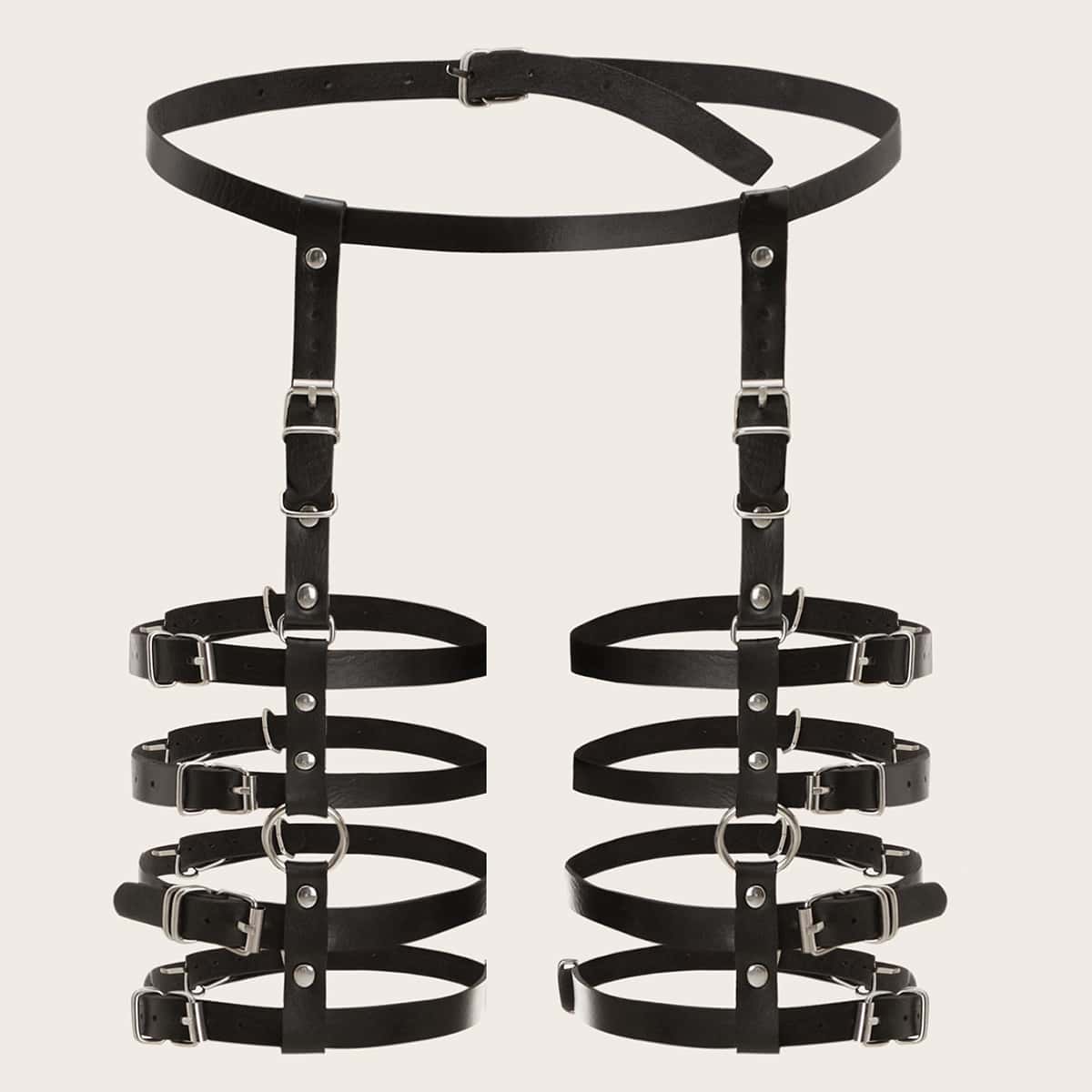 

1pc PU Body Chain, Black