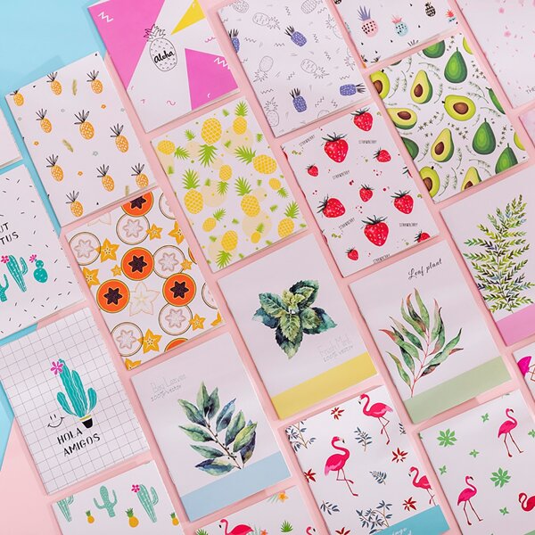 

4packs Random Fruit & Plants Print Notebook
