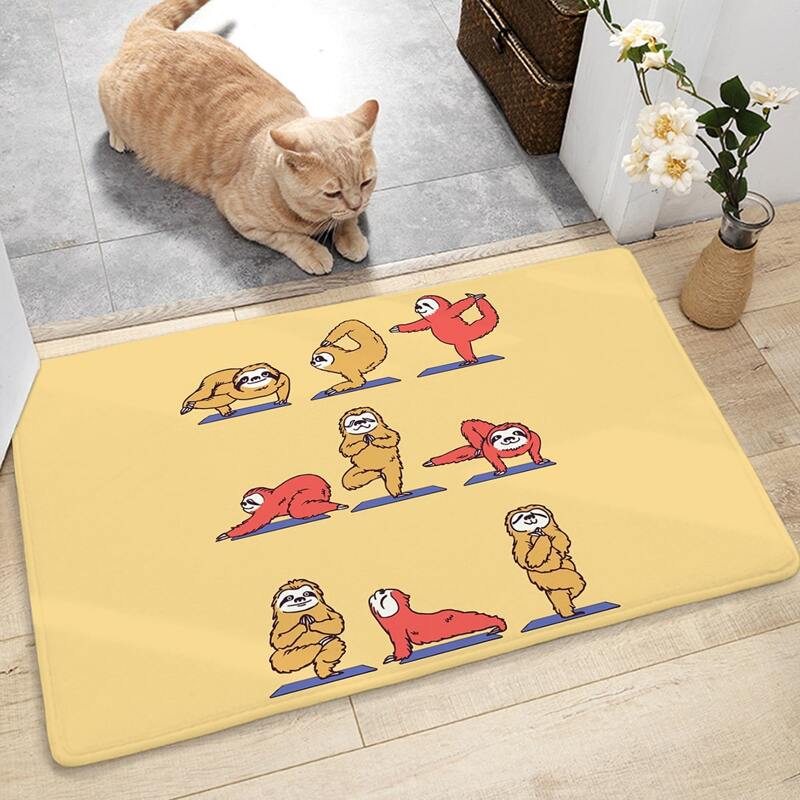 

Sloth Print Floor Mat, Multicolor