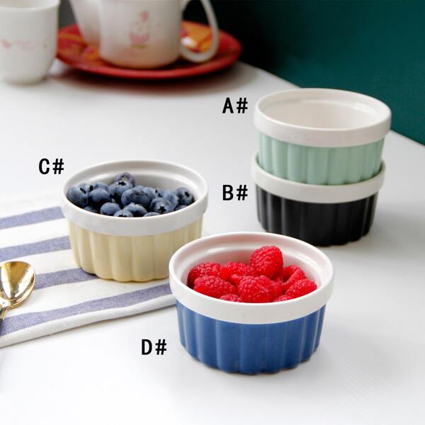 

1pc Two Tone Ceramic Bowl, Multicolor