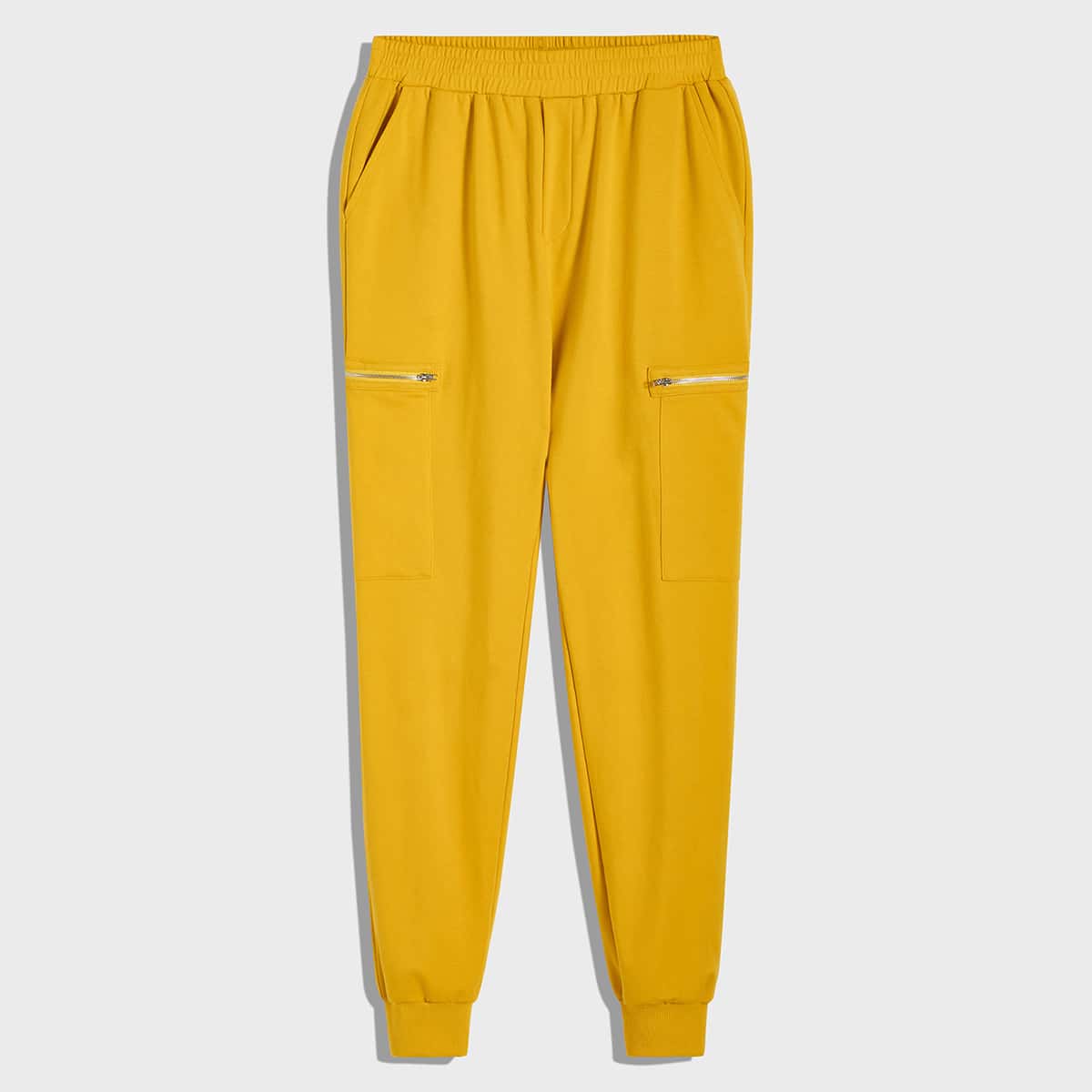 

Guys Zip Detail Drawstring Inside Sweatpants, Yellow bright