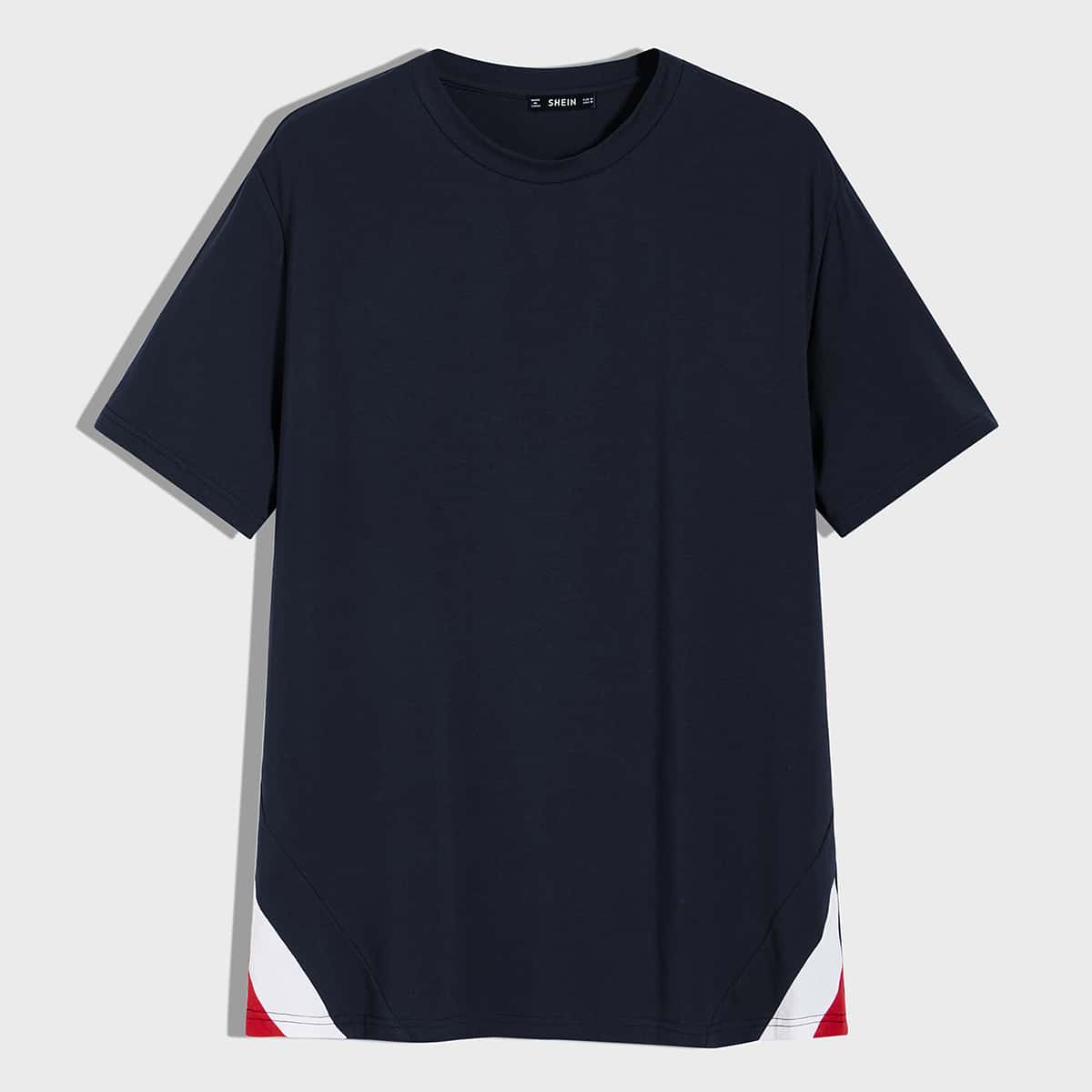 

Guys Cut-and-sew Hem Tee, Navy blue