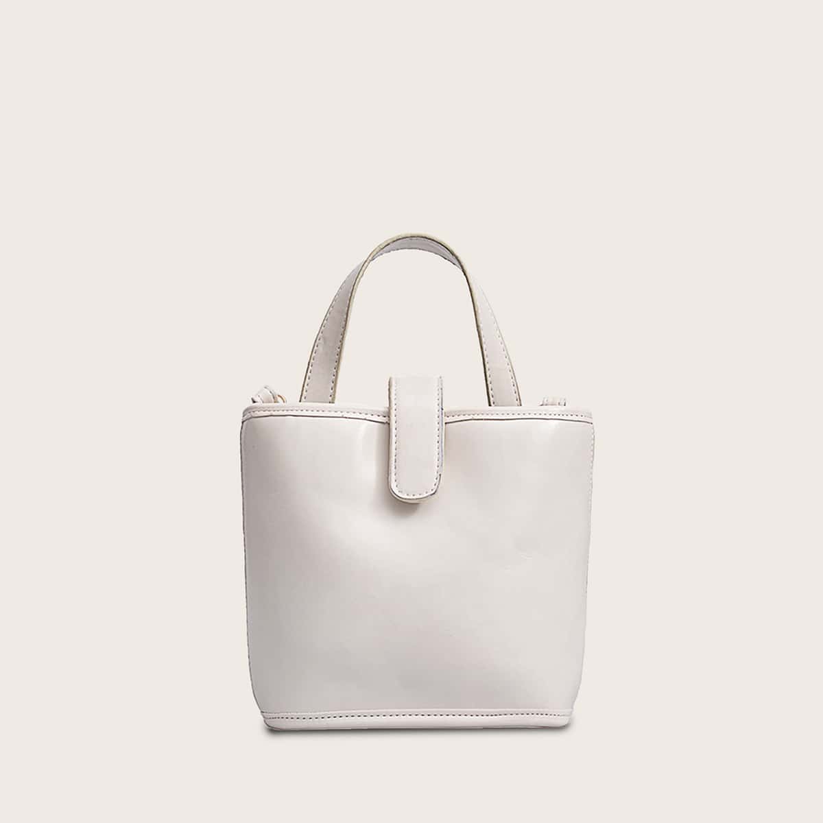 

Minimalist PU Satchel Bag, White