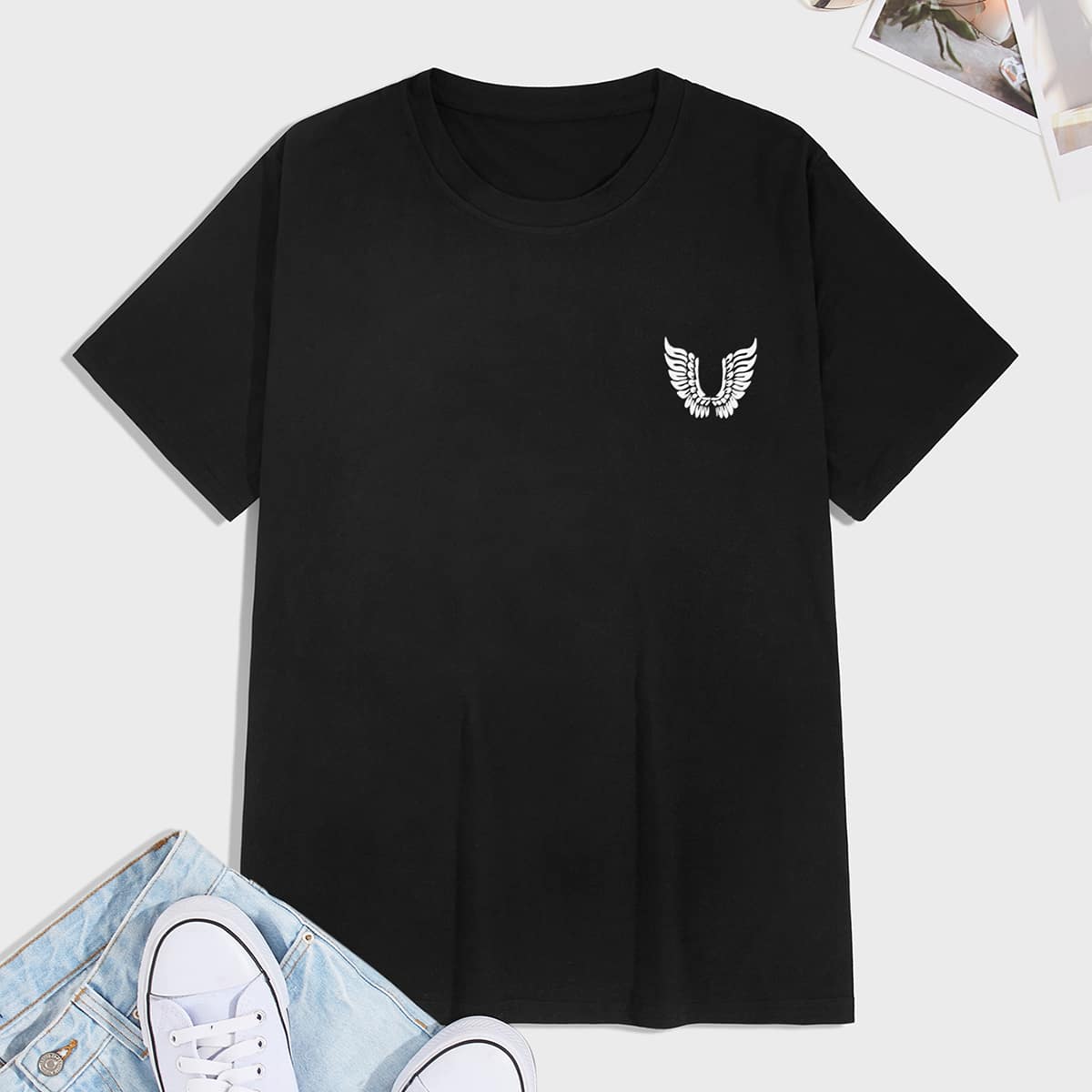 

Guys Graphic Round Neck Tee, Black