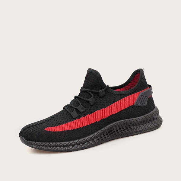 

Men Lace-up Front Colorblock Sneakers, Black