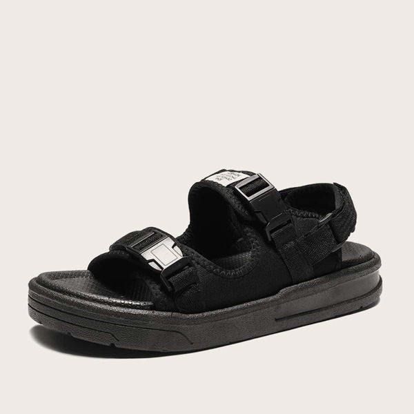

Men Release Buckle Chunky Sole Sandals, Black
