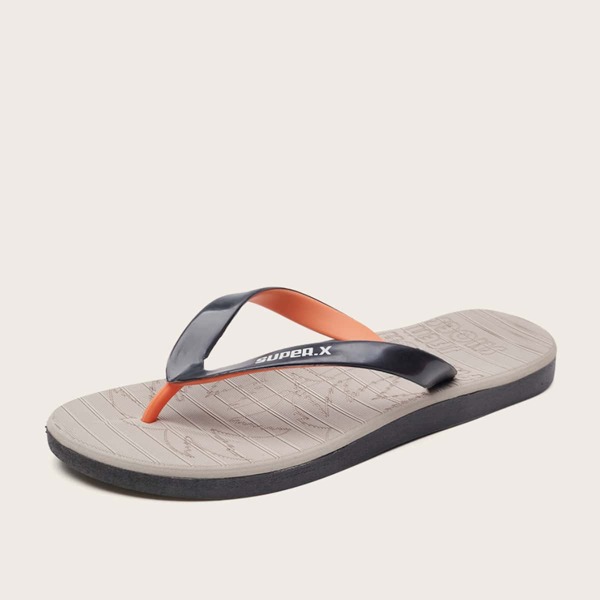 

Men Cartoon Graphic Flip Flops, Grey