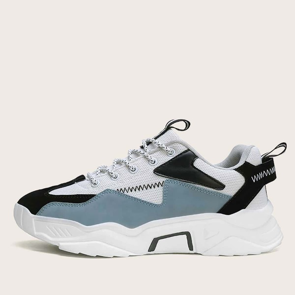 

Men Lace-up Front Colorblock Sneakers, Multicolor