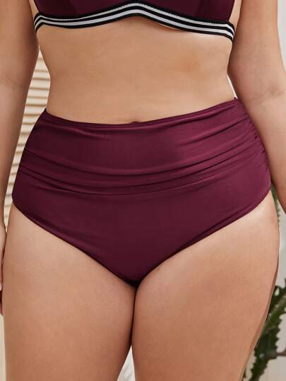 Plus Ruched High Waist Bikini Panty