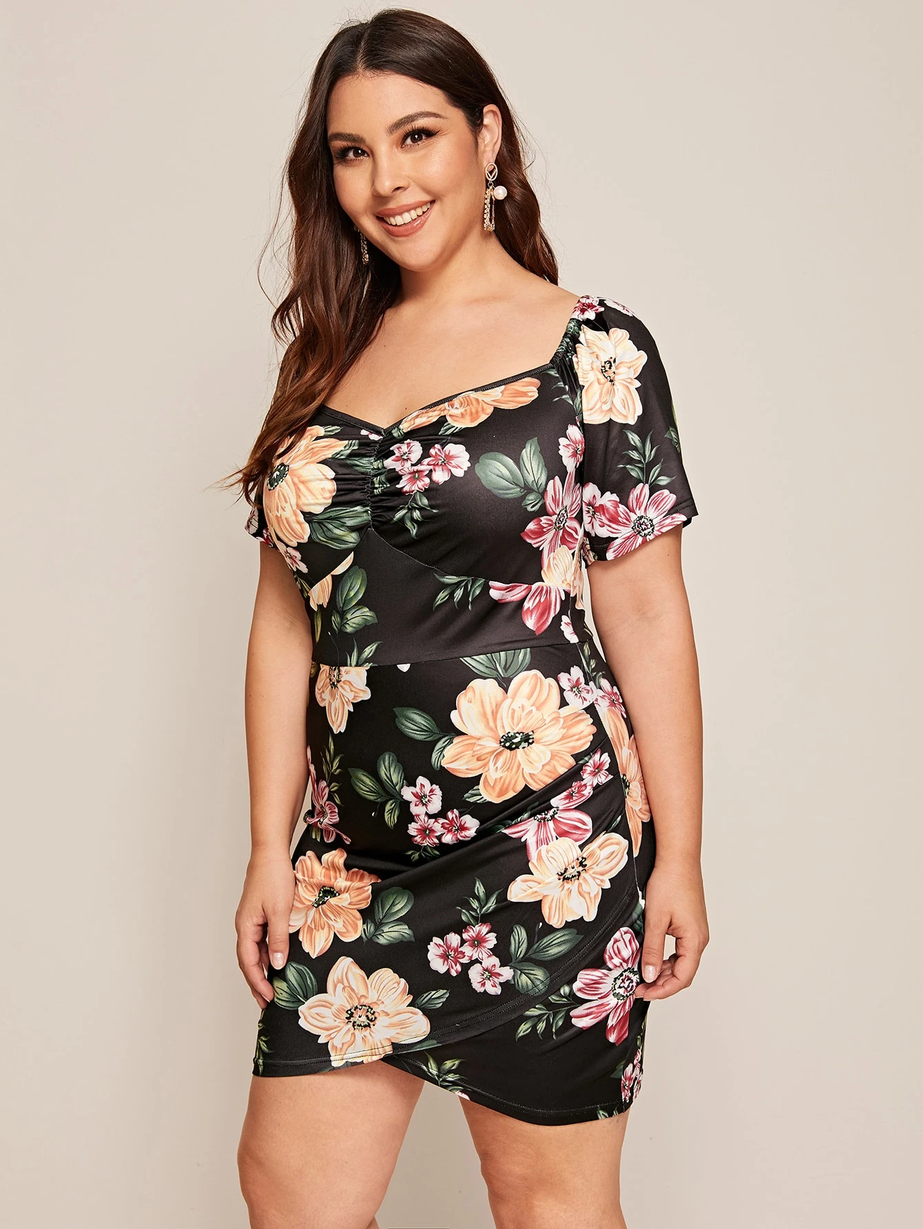 tulip hem bodycon dress