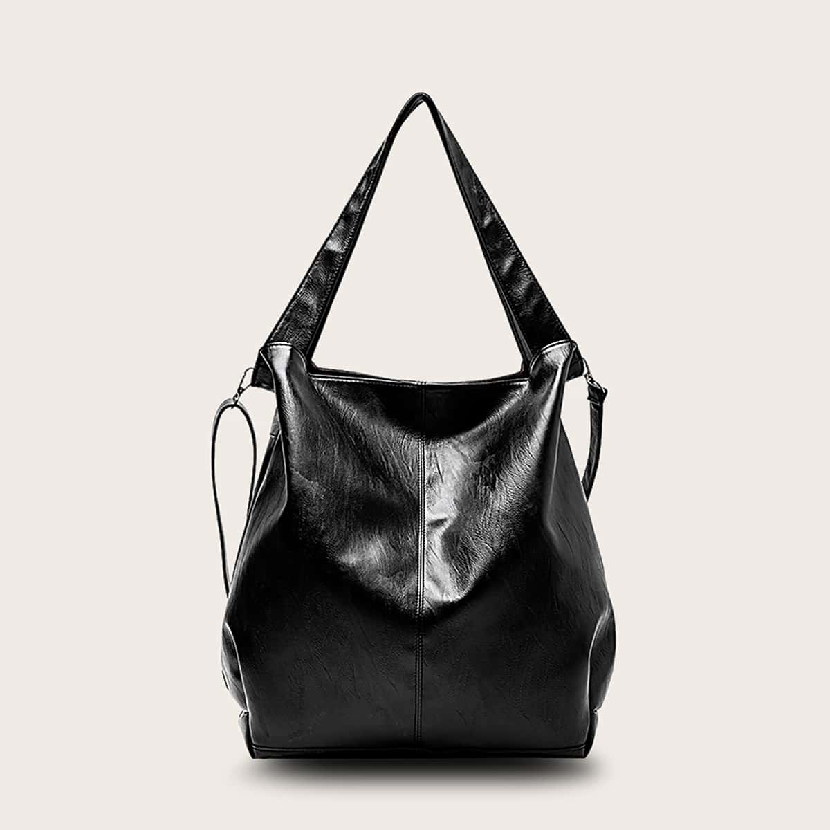 

Minimalist Large Capacity Bucket Bag, Black