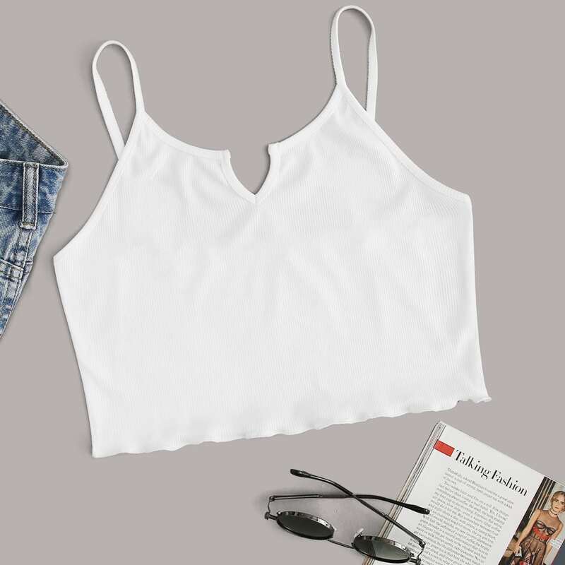 

Notch Neck Crop White Cami