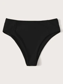 SHEIN Swim Summer Beach High Waisted Bikini Panty - Black - View 3