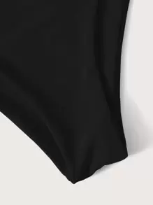 SHEIN Swim Summer Beach High Waisted Bikini Panty - Black - View 4