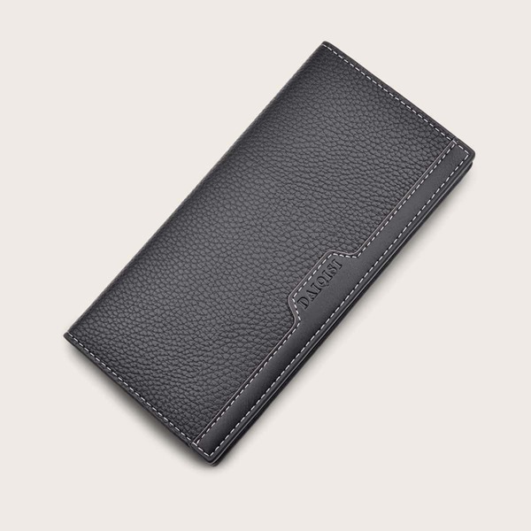 

Мужской кошелек с стеганой отделкой и футляром для карт, Чёрный