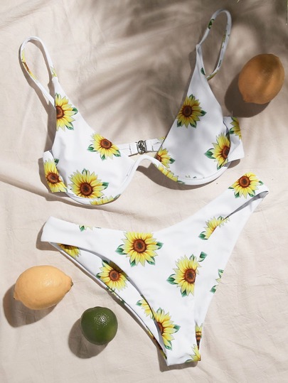 Sunflower Underwire High Cut Bikini Swimsuit