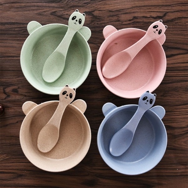 

1pc Kids Bowl With 1pc Spoon, Multicolor
