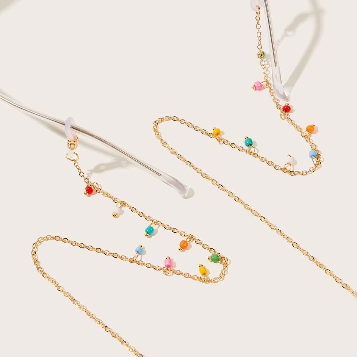 

Colorful Beaded Glasses Chain, Gold