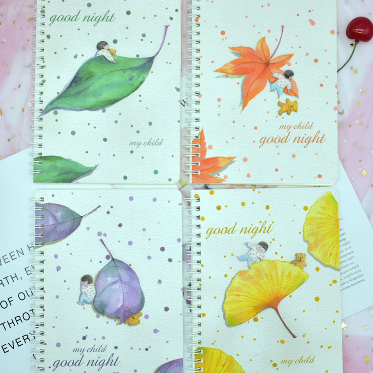 

1pc Leaf Cover Random Spiral Notebook