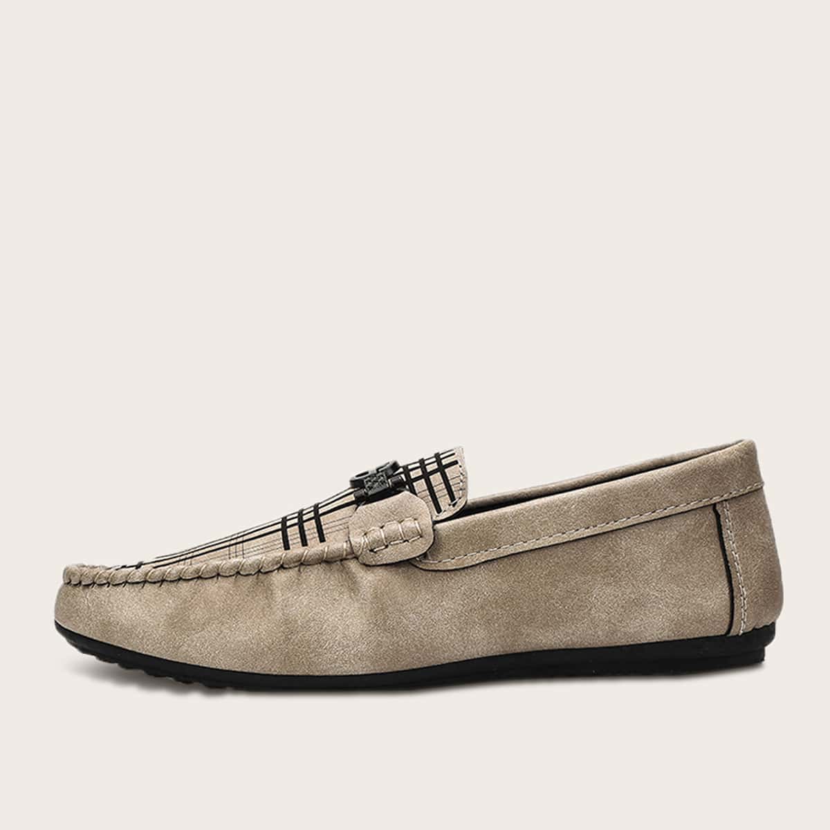

Guys Metal Decor Slip On Loafers, Grey