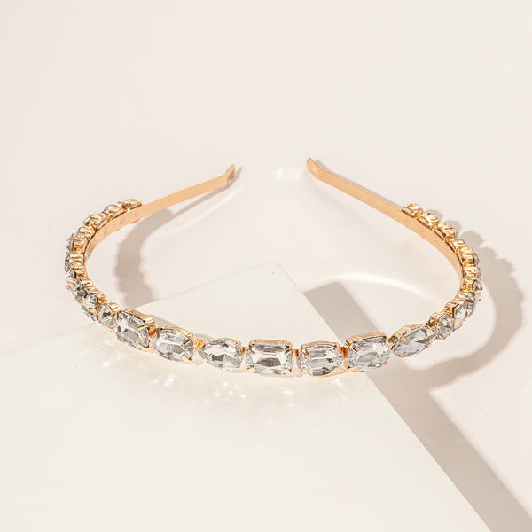 

Gemstone Engraved Hair Hoop, Silver