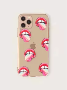 嘴唇圖案透明iphone手機殼 - 彩色 - 查看 1