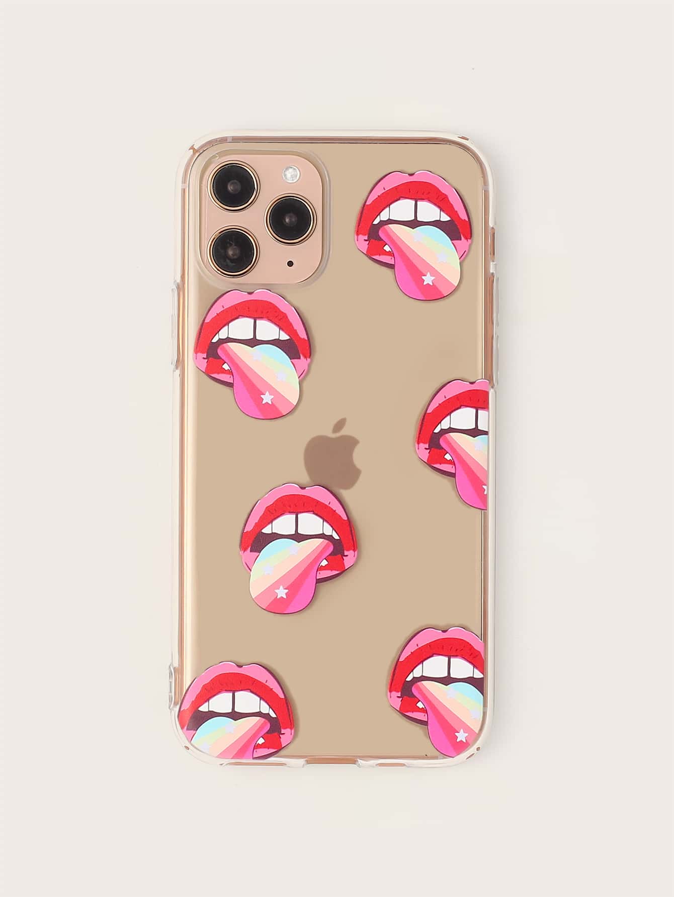 嘴唇圖案透明iphone手機殼 - 彩色 - 查看 1