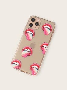 嘴唇圖案透明iphone手機殼 - 彩色 - 查看 3