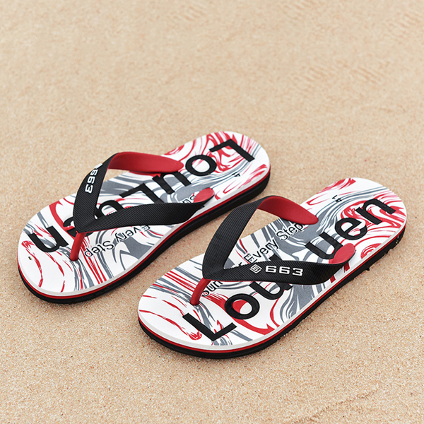 

Men Letter Graphic Flip Flops, Black