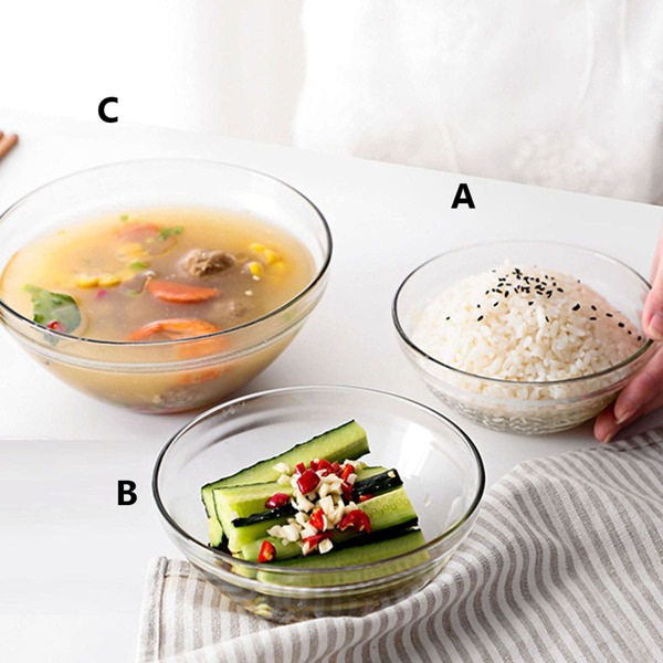 

1pc Transparent Glass Bowl